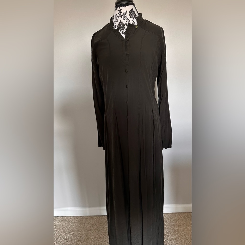 Shukr Islamic modest dress abaya dark green